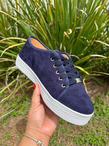 Tênis Feminino Escolar Sapatenis Confortável Casual - Azul Marinho - Visão 3