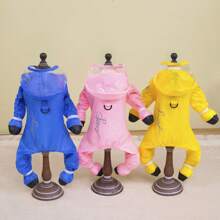 New Spring/Summer Pet Clothing - Cat Shirts, 4-Leg Raincoat With Rain Boots For Cats And Small Dogs, Animal Costumes, Clothing With Leash Attachment, Rainproof 4-Leg Suits For Pets