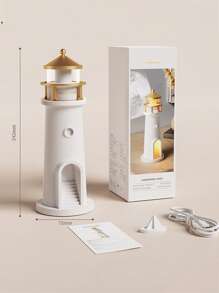 1Pc Moonlight Lighthouse Projectielamp, Sfeer Nachtlampje, Bluetooth Speaker Creatieve Muziek Afstandsbediening Menselijke Sensor Ornament Kleine Tafellamp, Verstelbare Volume Luidspreker, Woondecoratie, Slaapkamerdecoratie, Cadeau