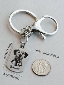 Customized Dog Keychain, Personalized Photo, Pet Memorial Gift For Parents, Cat Keychain, Personalized Dog Photo Decor, Custom Portrait, Valentine's Day Gift, Customized Dog Decor, Christmas Gift, Reusable, Colorful, Modern, Pet Loss Sympathy Gift - Multicolor - View 7