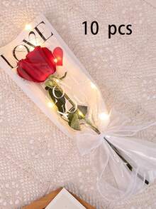 10个/包 透明花束礼品袋，彩色鲜花包装袋，单支玫瑰包装袋，母亲节礼物，520花束袋。适用于单支玫瑰，情人节礼品袋。 - 彩色 - 查看 12