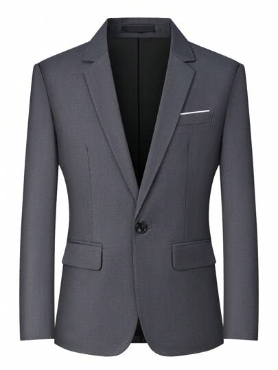 Chaqueta de traje formal de negocios de solapa entallada y un solo botón para hombres, elegante y de alta gama, adecuada para bodas, ceremonias y eventos festivos