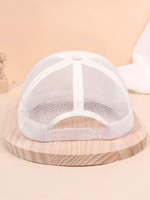 1 Kids White Baseball Caps 26 Letters Printed Baseball Caps, Outdoor Recreational Activities Sunscreen Breathable And Quick Drying, Suitable For Spring And Summer Daily Outdoor Use, Campus Activities - White - View 6