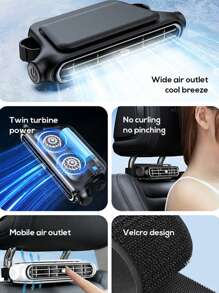 ViSSKO Ventilador de Resfriamento para Assento de Carro - Turbo Boost 3 Velocidades, 3000mAh, Para Cabelo e Instalação Fácil