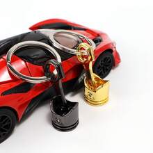 1PC/4PCs Creative Engine Piston/OU==Turbine Keychain Watch, Car Modified Metal Keychain Pendant, Motorcycle Piston Pendant, Car Modified Keychain Shopping Mall Gift - Piston Connecting Rod Keychain - View 4