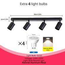Decorative Ceiling Mounted Linear Track Lighting, Wall Decor, Living Room Decor, Single/Double/Triple/Quad Head Aluminum Spotlight With GU10 Lamp Holder, Vintage Style, With Or Without Bulbs, Easy Installation, Hardwired, Suitable For Exhibition Hall/Reading Room/Dining Room/Bar/Bedroom/Cafe/Dining Hall/Clothing Store/Living Room, Available In Multiple Sizes As Needed - Ceiling Chandelier GU10 Lamp Holder - View 25