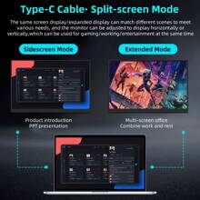 14-Inch Touchscreen Monitors 1920*1200p 60Hz Display Ratio 16:10 Built-In Speaker, 100% SRGB Brightness 400 ,Contrast Ratio 1200:1 Ultra Slim White External Portable Monitor , Second Screen Console For Cell Phones /Laptops/Desktops/5 /Switch Gaming Game