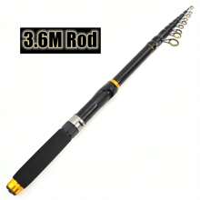 Vara de Pesca Telescópica de 1,8m a 3,6m com Opção de Molinete, Cabo de Cortiça, Fibra de Carbono, Vara de Carpa Multifuncional Spinning, Vara de Viagem Portátil, Equipamento de Pesca