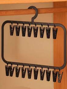 1/2/3pcs Versatile Plastic Hanger Storage Box - Ideal Organizer For Underwear, Socks & Accessories | Space-Saving Solution For Dorms | Multi-Functional Clothes And Accessory Clamp Rack"