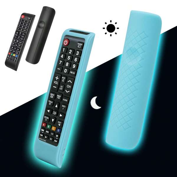 Silcone Case Compatible With Samsung TV Remote Controller , Fits BN59-01199F ,BN59-01301A, BN59-01315A Model ,Glow In The Dark, Light-Weight Shockproof Anti-Slip Remote Skin Compatible With Samsung Smart TV Remote,Multiple Colors Available