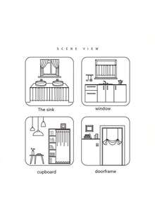 1pc Nordic Style Small Floral Decorative Window Curtain - Small Flower - View 5