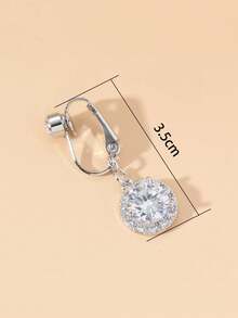CIZME 1pc Non-Piercing Navel Ring With Round Cubic Zirconia Fake Sexy Belly Button Ring For Women - Clear - View 2