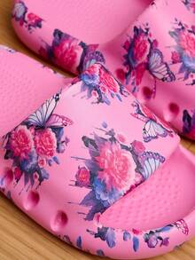 1 Pair Girls Cute Cartoon Fashion Comfortable Casual Lightweight Foam Slippers, Suitable For Summer - Hot Pink - View 6