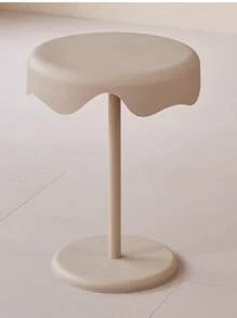 1pc Modern Multifunctional Sweet Fashion Personalized Ice Cream Cone Shaped Plastic Side Table With Metal Base - Multipurpose Storage Shelf Applicable For Living Room, Bedroom, Outdoor Garden, No Assembly Required, Practical Rack