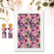 Watercolor Flower Transfer Paper - 1 Sheets Vintage Rustic Floral Transfer Paper For Polymer Clay Earrings, Retro Flower Clay Transfer Paper For Jewelry - Multicolor - View 25