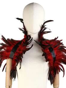 1 件时尚轻盈飘逸披肩领围巾披肩、节日派对斗篷、舞台表演用人造羽毛
