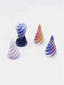 1pc Multi-Size Double-Sided Spiral Cone 3D Printing Decompression Spin Toys, Spiral Stereo Structure Decor, Perfect Gift For Christmas, Birthday Party - Multicolor - View 3