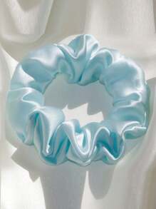 2 Pcs Handmade 3.5cm Wide Silk Crepe Satin Hair Scrunchies, Soft And Smooth With Texture, Suitable For Gift Giving,Hair Accessories,Scrunchy Hair Ties