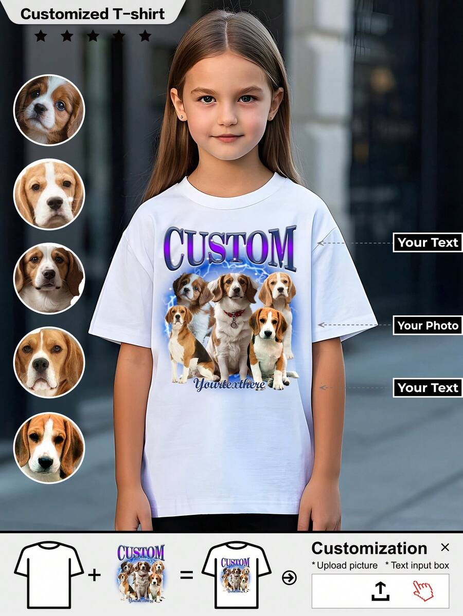 Custom Personalized T-Shirt, Girls Sport T-Shirt, Breathable, A Gift, - Add Images To Design Your Own Personalized Printed T-Shirt