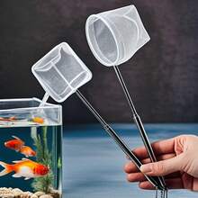 3D 蜘蛛网水族箱鱼网 - 可伸缩密集网，用于鱼苗和虾，多用途鱼食/废物铲，带伸缩手柄 - 彩色 - 查看 11