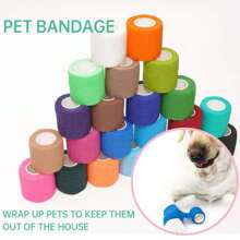 1 Roll/Self-Adhesive Bandage Fixed Bandage Animal Bandage Hand Tear Waterproof Elastic Pet Bandage, Sports Wrapping Tape Self-Adhesive Elastic Bandage Elastic Plastic Sports Knee Pad Finger Shoulder Tattoo Accessory.