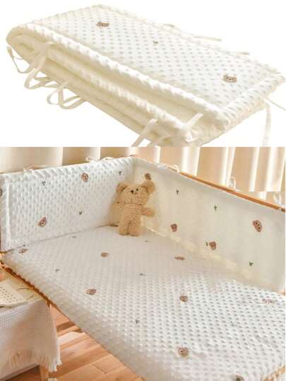 AIBOYING 1pc 60cm/23.62 Inches, 140cm/55.12 Inches, 200cm/78.74 Inches, 240cm/94.49 Inches Crib Bumper Collision Buffer Soft Bag, Soft Bag Collision Edge Protection, Detachable, Washable