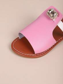 儿童平底凉鞋；女童凉鞋；女童夏季凉鞋；男童夏季凉鞋；一双适合男孩和女孩的时尚休闲海滩度假旅行鞋 - 粉色 - 查看 7