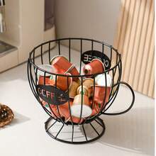 Gold And Black Wire Coffee Capsule Holder Sturdy Iron - 黑色 - 查看 2
