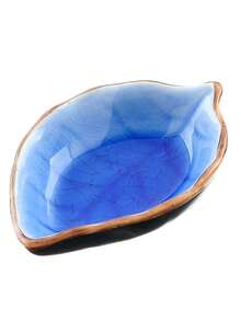 4pcs Ceramic Leaf Shaped Condiment Dishes, Crackle Leaf Pattern Multi-Purpose Tableware, Suitable For Home Kitchen And Dining Room - Multicolor - View 6