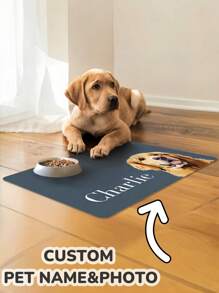 1pc Custom Dog Food Mat,Personalized Dog Mats Using Pet Photo + Name ,Personalized Dog Food Mat ,Personalized Dog Placemat, Custom Dog Bowl Mat ,Personalized Pet Mat,Fashionable, Colorful, Cute, Simple, Kawaii, Unique Personalized Customized Gifts,Ideal For Christmas,Valentine's Day, Mother's Day, Father's Day, Anniversaries,New Year,Thanksgiving Day Ornamental Stylish,Fashion,Colorful,Vintage,Cute,Contracted,Cuties Custom,Unique,Customized,Personalized Pet For Anniversaries,For Birthdays
