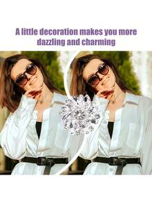 5/3/1pc Set Rhinestone Button Decoration, Removable Crystal Cuff Links Suitable For Women/Men Suit Sleeves (Buttons Included) - Multicolor - View 8