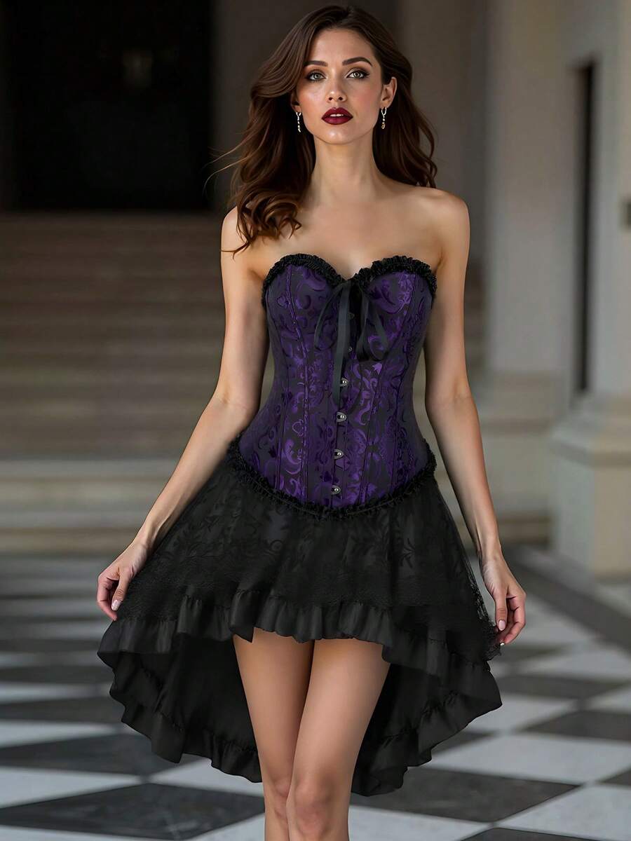 Steampunk Corset Dresses For Women Renaissance Corset Dress Ruffle — free download