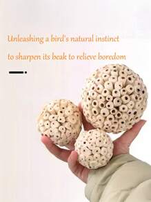 1 pieza Pelota de paja de mar para morder del loro, juguete para afilar el pico, apropiado para loros, cacatúas, guacamayos, agapornis, periquitos, canarios y otras aves pequeñas, suministros de aves inteligentes, juguete para loros, suministros para aves, pelota de enriquecimiento para la cacatúa