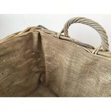 Rec Log Storage Basket Hian Lined Excellent Quality Very Strong Kuba Rattan Large - Brown1 - View 3