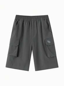 Balabala Boys' Quick-Dry Cargo Shorts, Stylish & Breathable Summer Wear - Dark Gray - View 4