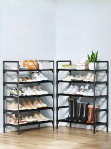 1pc 6/7 Layers Shoe Storage Rack, White/Black Bracket Bold Upgrade Shoe Shelf, Can Store 20 Pairs Of Shoes, Bags, Hats, Jackets And Umbrellas, Suitable For Entrance Hall/Apartment/Dormitory