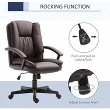 Office Chair, Computer Desk Chair, Mid Back Executive Chair With Adjustable Height And Swivel Rolling Wheels For Home Study, Brown - Brown - View 5