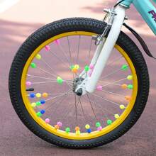 36pcs/Set Bike Wheel Spokes Beads, Colorful Plastic Clip Beads Bicycle Bike Spoke Decorations,Bike Spokes Accessoriess Wheel Decorations Covers, Random Color Color
