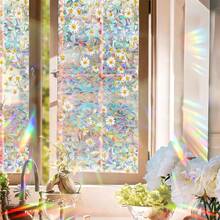 Window Film Non-Adhesive Static Cling Daisy Glass Window Sticker, Window Film For Glass Windows, Stained Glass Window Decorative Stickers, Static Cling Window Stickers For Home Office - 彩色 - 查看 2