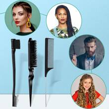 Set di 4 spazzole per definire i ricci - Spazzola per il controllo delle ciocche + Pettine a coda di ratto in metallo per acconciatura capelli ricci + Accessori per acconciatura capelli - Districante, modella e liscia | Accessori di bellezza essenziali per donne e ragazze