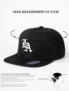 1 件可调节帽檐刺绣 LA 棒球帽，户外防晒休闲帽，适合春季、秋季、旅行、海滩、男士、Y2K 风格
