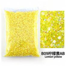 Bán buôn số lượng lớn nhựa Rhinestone thạch màu AB trong suốt AB 2mm, 3mm, 4mm, 5mm, 6mm mặt phẳng nghệ thuật móng tay trang trí quần áo - Nhiều màu - Xem 19