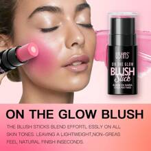 USHAS Glowing Blush Stick, Multi-Purpose Facial Makeup, Long-Lasting And Easy To Apply, Easily Creates A Natural Blush, Suitable For Daily Use, 6 Colors Optional, Meet Various Makeup Needs