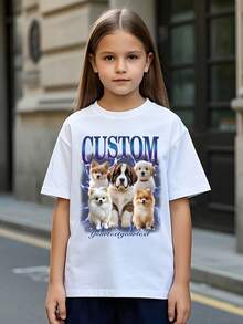 Custom Personalized T-Shirt, Girls Sport T-Shirt, Breathable, A Gift, - Add Images To Design Your Own Personalized Printed T-Shirt - White - View 3