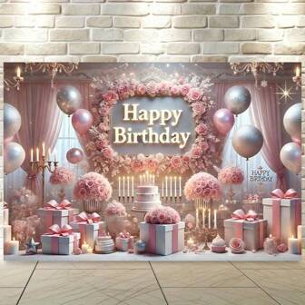 1 Pc Party Background Banner, Polyester Fabric Wall Decor For Birthday Party Decorations, Living Room, Bedroom, Office And Outdoor, Suitable For Party And Holiday Gifts, No Electricity Required Tapestry Room Decor Flag Birthday Decorations