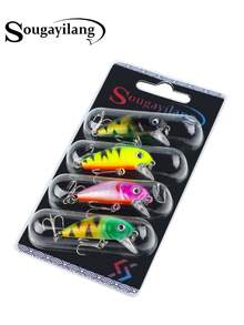 SOUGAYILANG 4pcs Fish Design Floating Fishing Artificial Bait