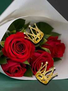 1/2/5pcs Crown Shaped Rhinestone Decor Cake Topper,