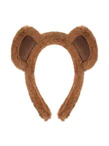 1 件新款毛绒熊头带，女士卡通日常化妆面膜洗脸运动头带，动物优雅可爱休闲街头派对涤纶头带，四季适用，发带，发箍头带 - 毛絨小熊髮箍 - 查看 1