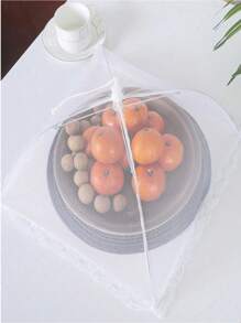 2pcs Foldable White Food Cover Dome, Food Mesh Tent Protector, Reusable Anti-Fly Dustproof Meal Dish Lid For Home Kitchen Outdoor Picnic BBQ Gathering