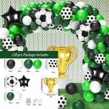 128 Peças Kit de Arco de Balões de Látex com Tema de Futebol para Decoração de Festa de Aniversário, Casamento, Bottom e Suprimentos Domésticos